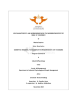 Job characteristics and work engagement : the moderating effect of sense of coherence