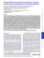 Genetic affinities among Southern Africa Hunter-Gatherers and the impact of admixing farmer and herder populations
