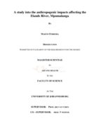A study into the anthropogenic impacts affecting the Elands River, Mpumalanga