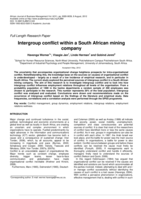 Intergroup conflict within a South African mining company