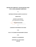 Dealing with complexity: an exploratory study into a core leadership competency