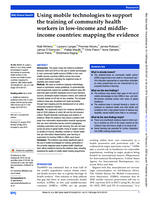 Using mobile technologies to support the training of community health workers in low-income and middleincome countries: mapping the evidence
