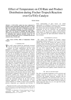 Effect of temperature on CO rate and product distribution during Fischer-Tropsch reaction over Co/TiO2 catalyst