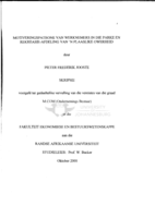 Motiveringspatrone van werknemers in die parke en rekreasie-afdeling van 'n plaaslike owerheid