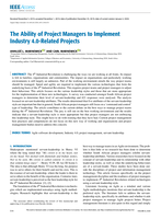 The ability of project managers to implement industry 4.0-related projects