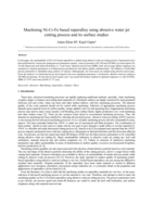 Machining Ni-Cr-Fe based superalloy using abrasive water jet cutting process and its surface studies