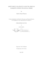 Asset price volatility in South African markets during financial crises