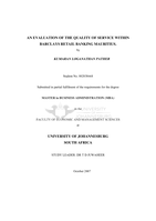 An evaluation of the quality of service within Barclays Retail Banking Mauritius