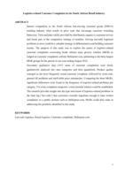 Logistics-related customer complaints in the South African retail industry
