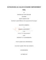 Outsourcing as a black economic empowerment tool