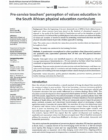 Pre-service teachers’ perception of values education in the South African physical education curriculum