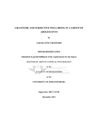 Gratitude and subjective well-being in a group of adolescents