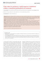 Time taken to perform a rapid sequence intubation within a simulated prehospital environment