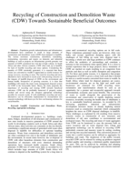 Recycling of construction and demolition waste (CDW) towards sustainable beneficial outcomes