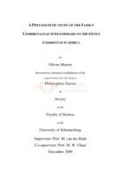 A phylogenetic study of the family Combretaceae with emphasis on the genus Combretum in Africa