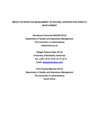 Impact of effective management of natural disaster for Africa’s development