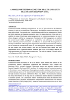 A model for the management of health and safety practices on Ghanaian sites