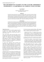 The discriminant validity of a culture assessment instrument: a comparison of company sub-cultures.