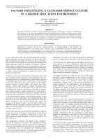 Factors influencing a customer-service culture in a higher education environment.