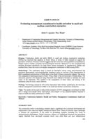 Evaluating management commitment to health and safety in small and medium construction enterprises