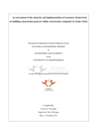 An assessment of the maturity and implementation of assurance frameworks on building construction projects within construction companies in South Africa