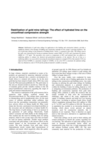 Stabilization of gold mine tailings : The effect of hydrated lime on the unconfined compressive strength