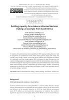 Building capacity for evidence-informed decision making: an example from South Africa