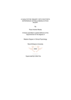 A qualitative inquiry into doctor's experience after a needle stick injury