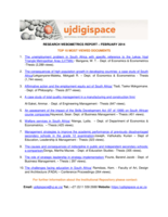 UJDigispace Webometrics Top 10 research download, February 2014