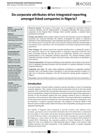 Do corporate attributes drive integrated reporting amongst listed companies in Nigeria?