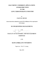 Electronic commerce applications and restrictions in the long term insurance industry