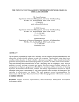 The influence of management development programmes on ethical leadership