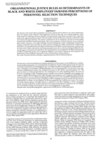 Organisational justice rules as determinants of black and white employees' fairness perceptions of personnel selection techniques.