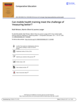 Can mobile health training meet the challenge of ‘measuring better’?