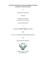 The interface between knowledge management and human resources: a qualitative study.