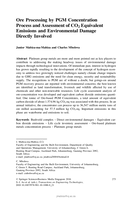 Ore processing by PGM concentration process and assessment of CO2 equivalent emissions and environmental damage directly involved