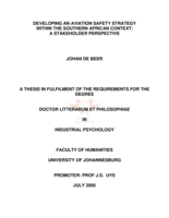 Developing an aviation safety strategy within the Southern African context: a stakeholder perspective.