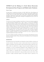 COVID-19 and the making of a South African democratic developmental state : prospects and pitfalls amid a pandemic