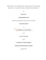 The impact of industrial effluences on water quality in the Waterval River catchment