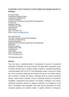 A systematic review of research on women leading and managing education in Zimbabwe