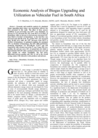 Economic analysis of biogas upgrading and utilization as vehicular fuel in South Africa