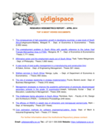 UJDigispace Webometrics Top 10 research download, April 2014