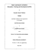 Open learning for workplace education, training and development (ETD)