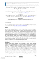 Marketing mix strategies of small and medium tourism enterprises in Masvingo Province, Zimbabwe