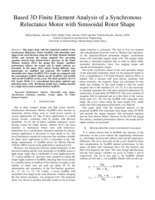 Based 3D Finite Element analysis of a synchronous Reluctance motor with sinusoidal rotor shape