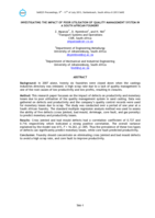 Investigating the impact of poor utilisation of quality management system in a South African foundry