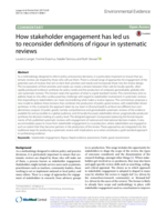 How stakeholder engagement has led us to reconsider definitions of rigour in systematic reviews
