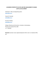 A business perspective on ROI and risk management in human capital development