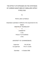 The effect of nitrogen on the synthesis of carbon nanotubes by nebulized spray pyrolysis