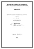 An exploratory study on factors associated with participation in income generating community projects